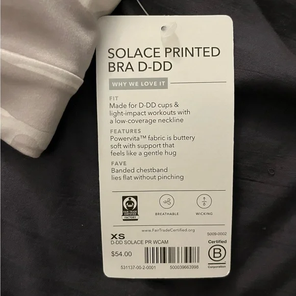 NWT Athleta Solace Printed Bra - Picture 6 of 6